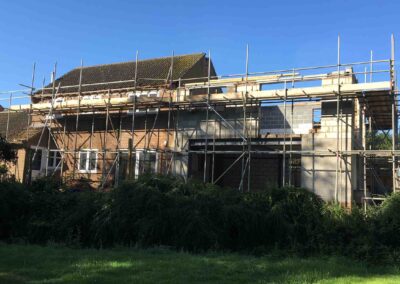 Scaffold up whilst the blockwork is being installed