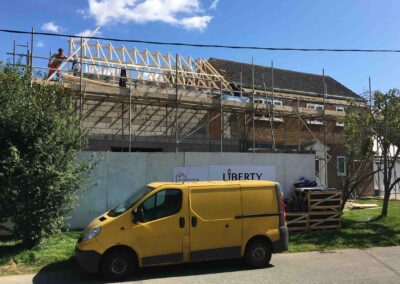 Front elevation of double storey extension in Titchmarsh