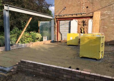 Steel erected at a double storey extension in Titchmarsh